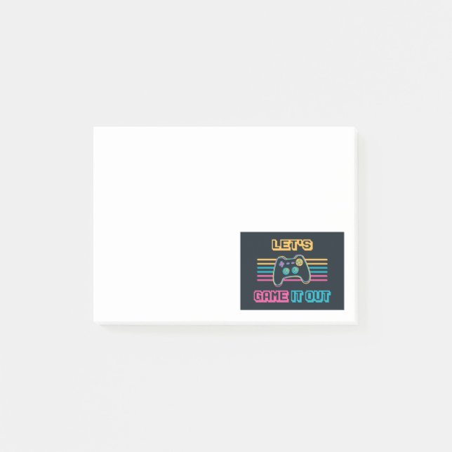 Låt oss spela ut det - Retro stil Post-it Block (Framsida)