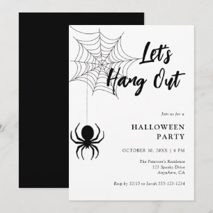 Låt oss Spindelnätet Halloween fest Inbjudningar