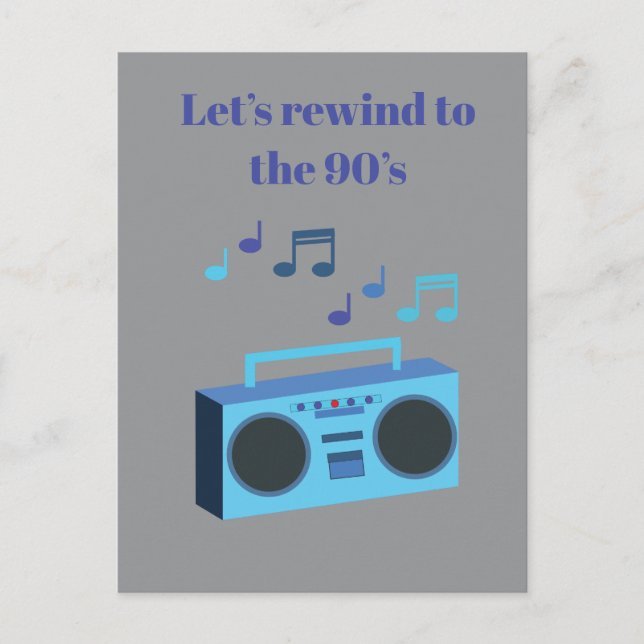 Låt oss spola tillbaka till 90-talet vykort (Framsida)