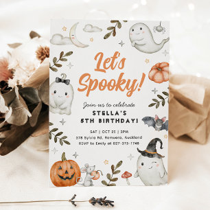 Låt oss Spooky Halloween-födelsedagsinbjudan Inbjudningar