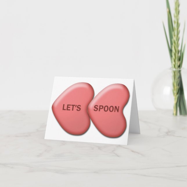 "Låt oss Spoon" Valentine Card Helgkort (Framsida)