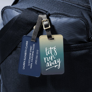 Låt oss Springa Away Dreamy Blue Ombre Bagagebricka