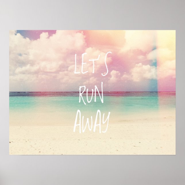 Låt oss Springa Away Wanderlust Poster (Framsidan)
