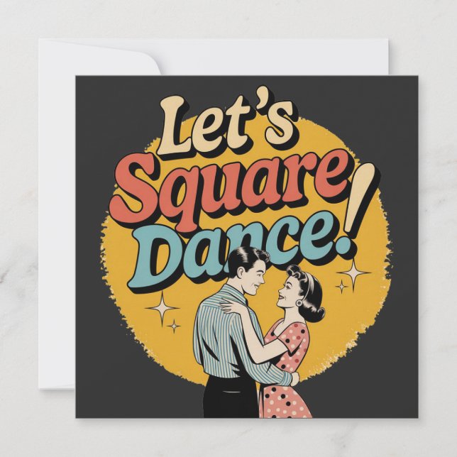 Låt oss square dance Retro square dance-present  Spara Datumet (Framsida)