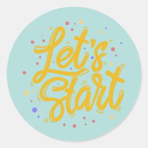 Låt oss Start Motivational Bullet Journal Runt Klistermärke