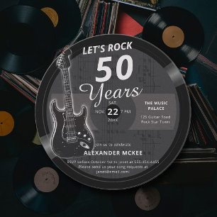 Låt oss Sten 50 Guitar Music Vintage LP Manar Birt Inbjudningar