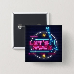 Låt oss Sten Retro Neon Knapp