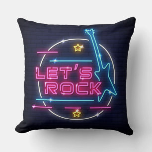 Låt oss Sten Retro Neon Kudde