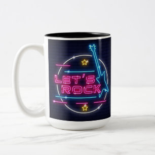 Låt oss Sten Retro Neon Två-Tonad Mugg