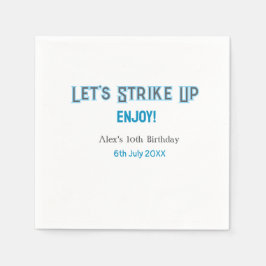 Låt oss strejka upp blått grått lycklig 10 födelse pappersservett