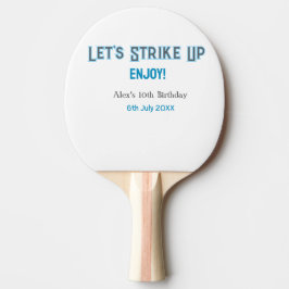 Låt oss strejka upp blått grått lycklig 10 födelse pingisracket