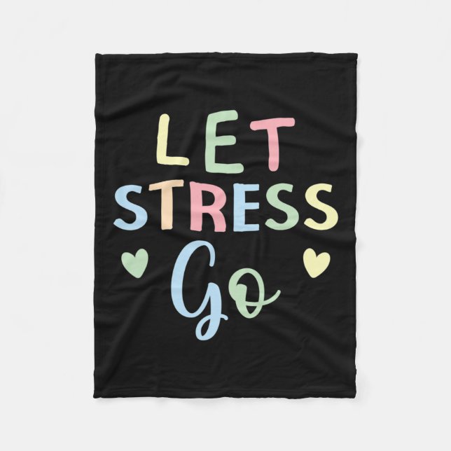 Låt oss Stressa Go Depression Mental Health Awaren Fleecefilt (Framsidan)