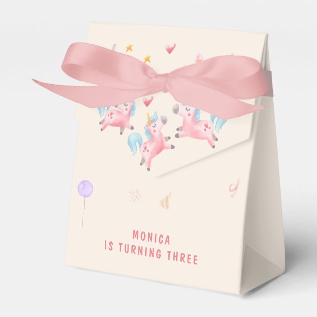 Låt oss studsa hoppande unicorns barns födelsedag presentaskar (Framsidan Sidan)