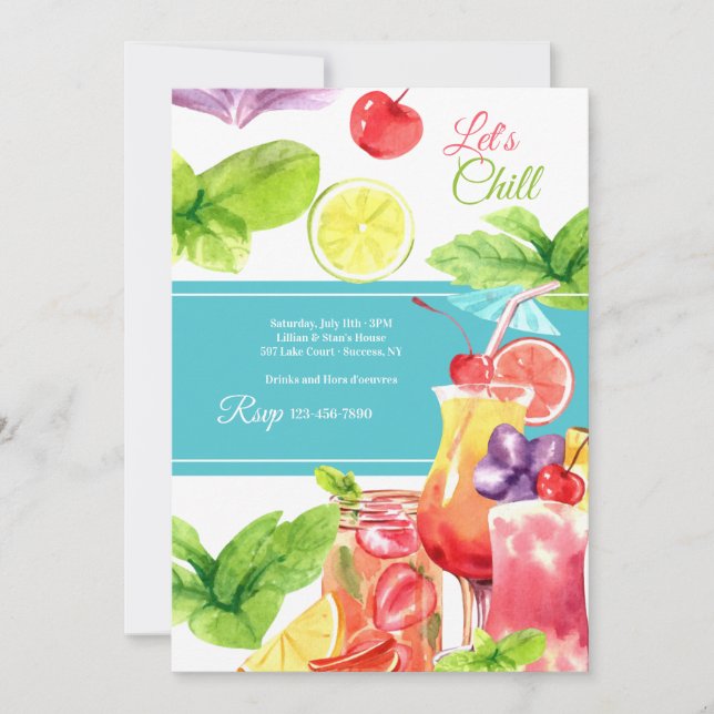 Låt oss summertid för kylning inbjudningar (Framsida)