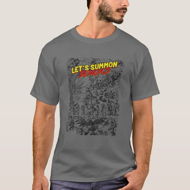 Låt oss Summon Demons - Witchcraft Art Funny Hallo T Shirt (Framsida)