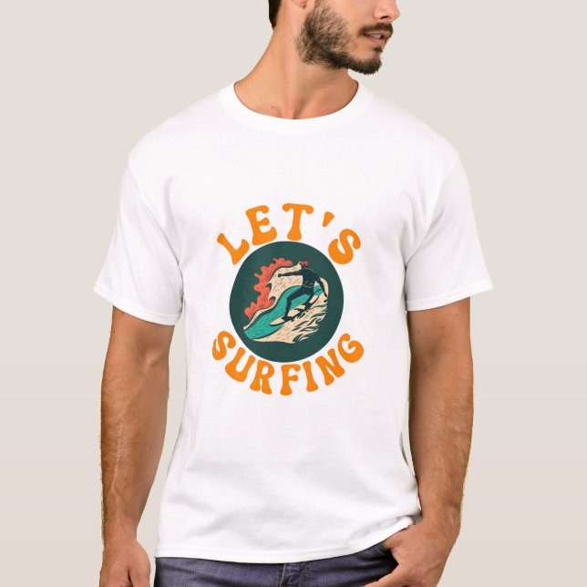 Låt oss Surfing-killens T Shirt (Framsida)