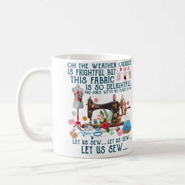 Låt oss sy sömnad Quiltning Kaffemugg (Vänster)