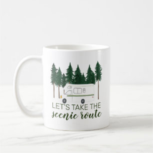 Låt oss Ta den sceniska vägen Van Camper RV Trä Kaffemugg