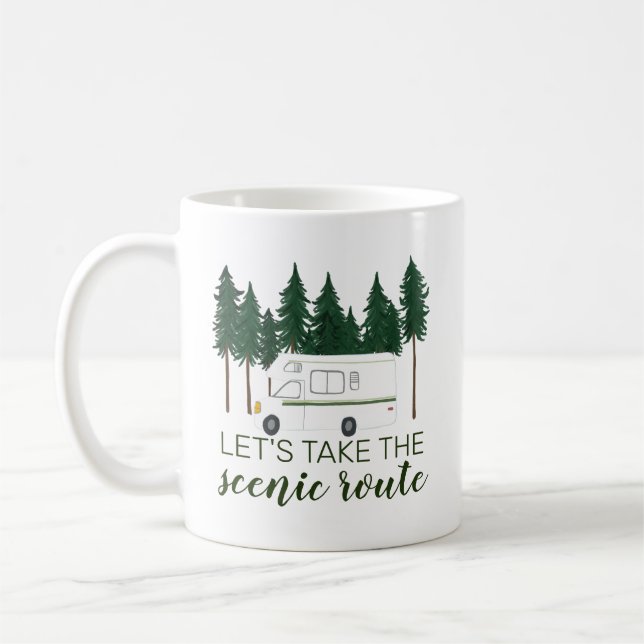 Låt oss Ta den skandalösa vägen Van Camper RV Träd Kaffemugg (Vänster)