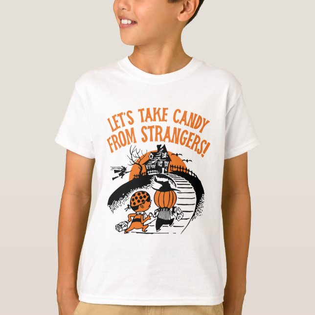 Låt oss ta kandy från Strangers Funny Halloween Bo T Shirt (Framsida)