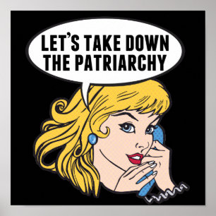 Låt oss Ta ner patriarkatet Cute Retro Feminist Poster
