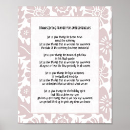 Låt oss tacka Blommiga chefskvinnan bön Poster