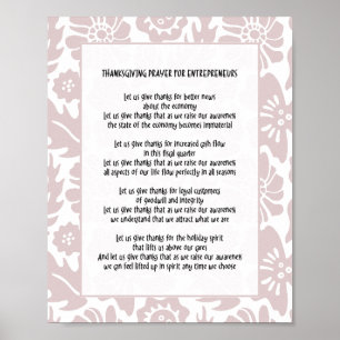 Låt oss tacka Blommiga chefskvinnan bön Poster