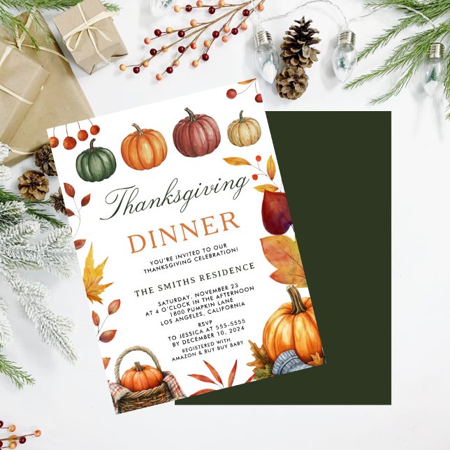 Låt oss tacka Inbjudan | Pumpkin Thanksgiving (Skapare uppladdad)