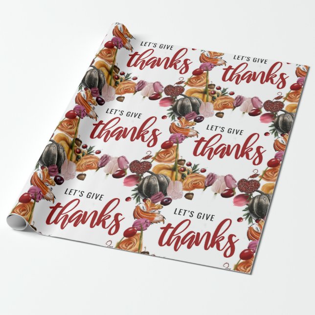 Låt oss tacka - Thanksgiving  Presentpapper (Utrullad)