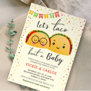Låt oss Taco Bout a Baby Co-ed Fiesta Baby Shower Inbjudningar