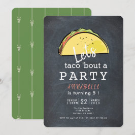 Låt oss Taco Bout A Party Chalkboard Fiesta Birthd Inbjudningar