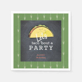 Låt oss Taco Bout A Party-kalkbrädans födelsedag P Pappersservett