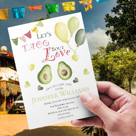 Låt oss Taco Bout Kärlek Möhippa Avocado Fiesta Inbjudningar