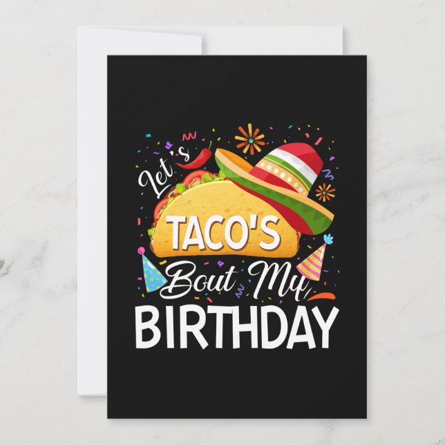 Låt oss Taco "Bout My Birthday Cinco De Mayo Tacos Spara Datumet (Framsida)