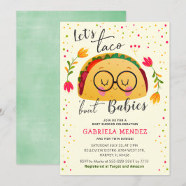 Låt oss Taco Bout Spädbarn Twin Baby Shower Sprink Inbjudningar