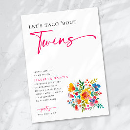 Låt oss Taco 'Bout Twillingars Blommigt Fiesta Bab Inbjudningar