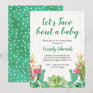 Låt oss Taco Fiesta Theter Baby Shower-inbjudan Inbjudningar