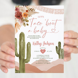 Låt oss Taco om en sydöstra cactus-öken i Baby Inbjudningar