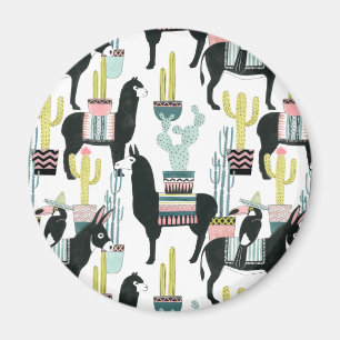 Låt oss Taco om Kärlek Llama och Donkey Mönster Magnet