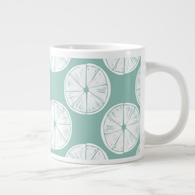 Låt oss Taco Om Kärlek | Teal Lime Mönster Jumbo Mugg (Höger)