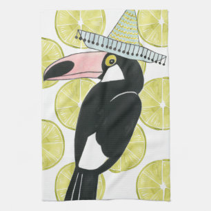Låt oss Taco om Kärlek Toucan Sombrero Kökshandduk