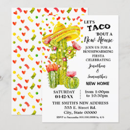 Låt oss Taco om New House Houseuppvärmning Fiesta Inbjudningar
