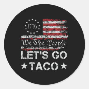 Låt oss Taco oss Flagga att People Retro Manar Wom Runt Klistermärke