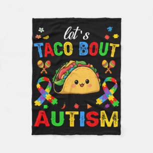 Låt oss taco prata om Autism Medvetenhet Klänad Ci Fleecefilt