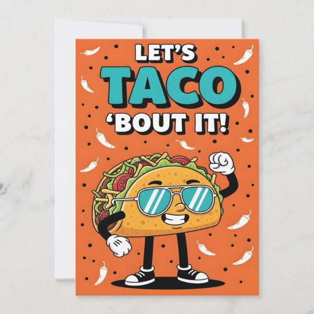 Låt oss taco prata om det kryddiga mexikanska mate tack kort (Framsida)