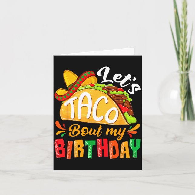 Låt oss taco prata om födelsedag rolig mexikansk f kort (Framsida)