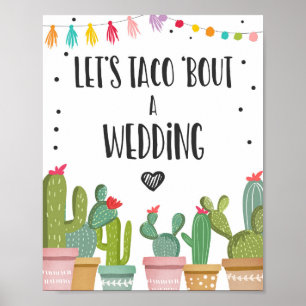 Låt oss taco prata om Wedding Cactus Fiesta Bordss Poster
