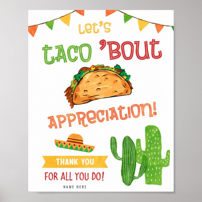 Låt oss Taco-signatur för offertuppskattning Poster (Framsidan)