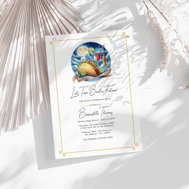 Låt oss taco-snacka om en framtida examensfest inbjudningar (Let’s Taco ‘Bout a Future Graduation Party Invitation)
