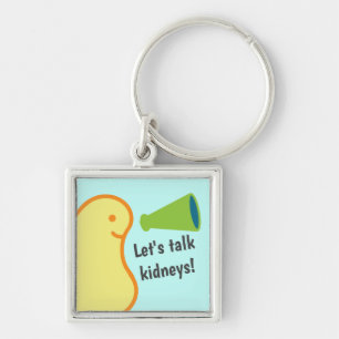 Låt oss tala njure Keychain Fyrkantig Silverfärgad Nyckelring